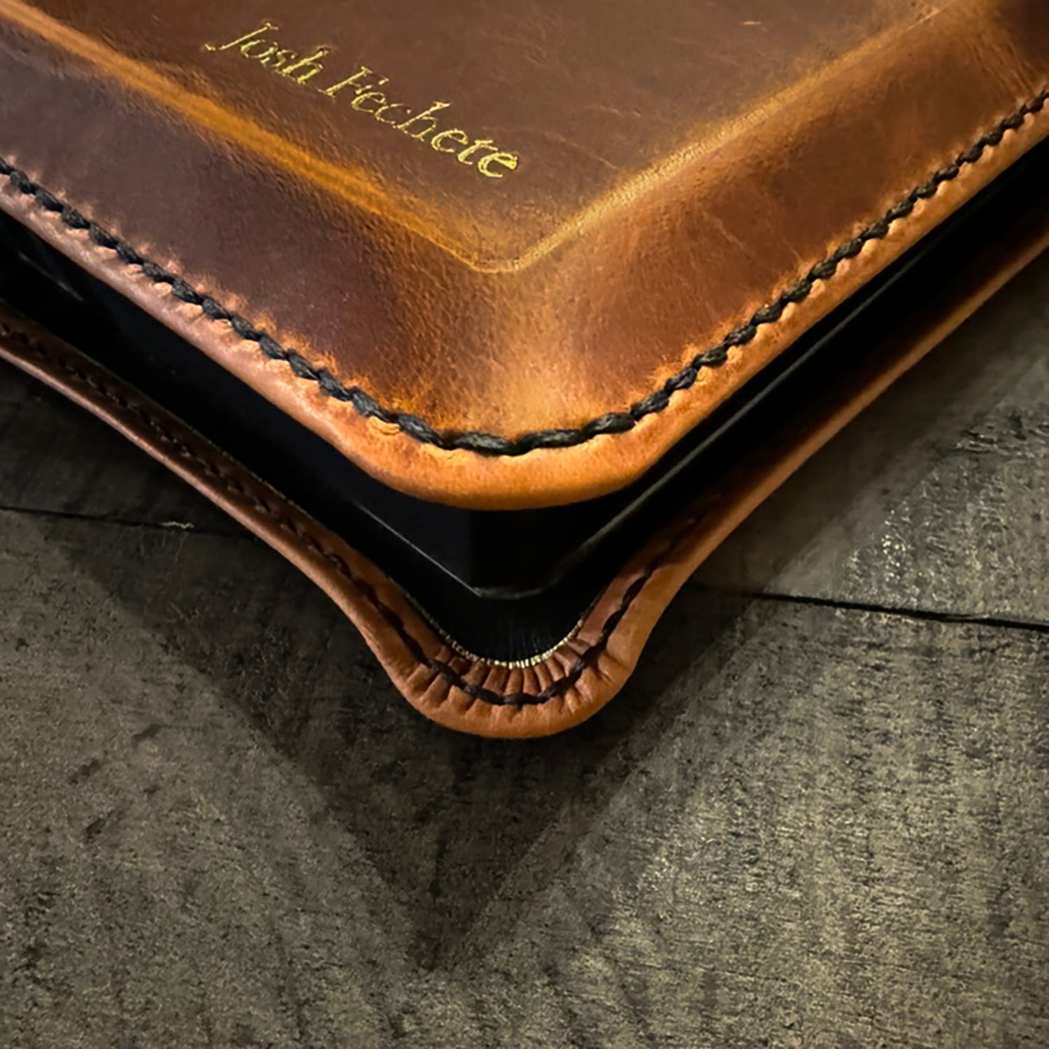 Leather hand stitching bible