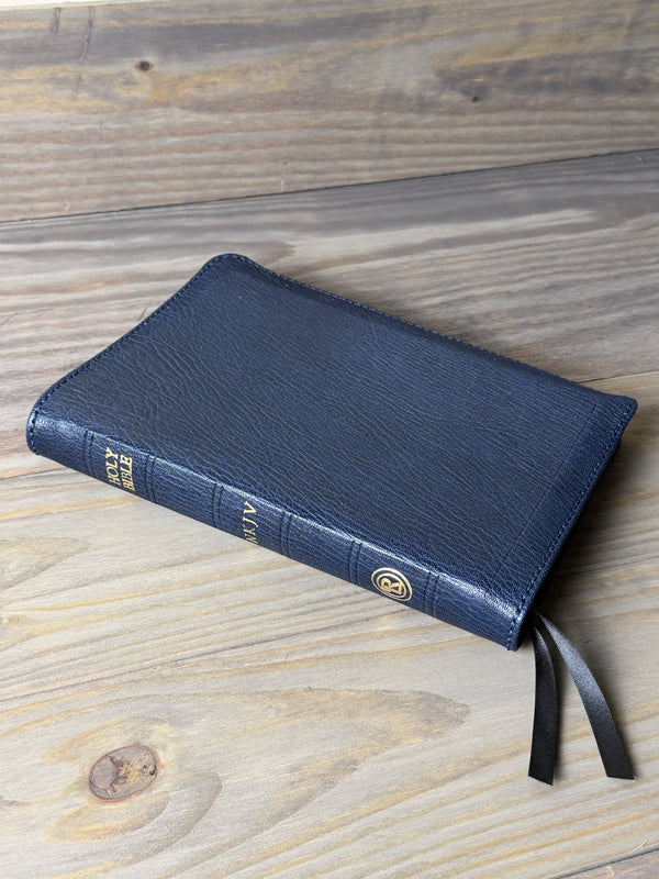 NKJV Macleran Bible — Navy Sokoto Goatskin, Hand-Bound Edition