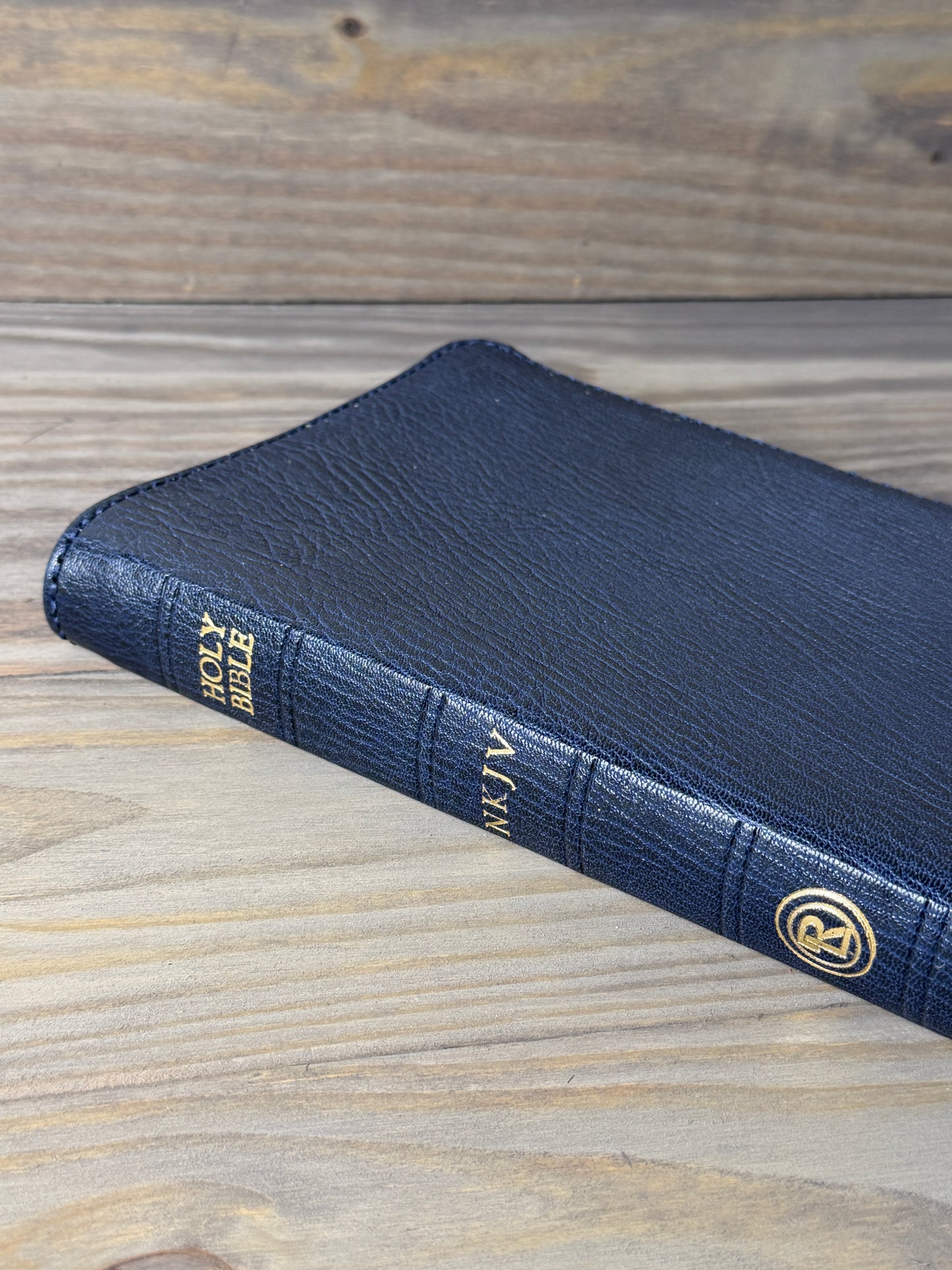 NKJV Macleran Bible — Navy Sokoto Goatskin, Hand-Bound Edition