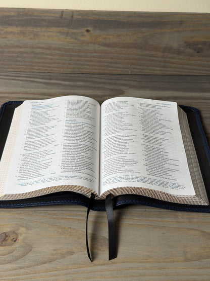 NKJV Macleran Bible — Navy Sokoto Goatskin, Hand-Bound Edition