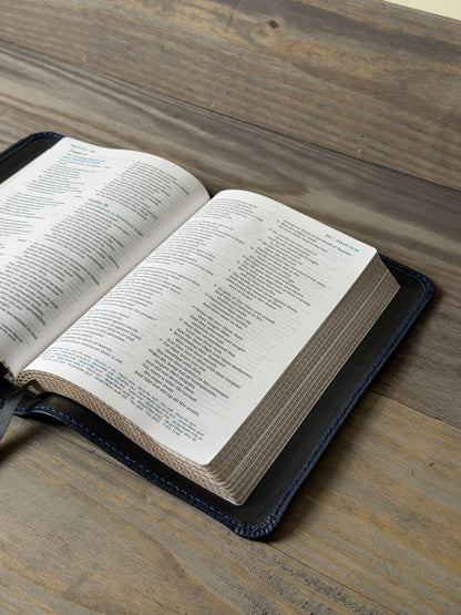 NKJV Macleran Bible — Navy Sokoto Goatskin, Hand-Bound Edition