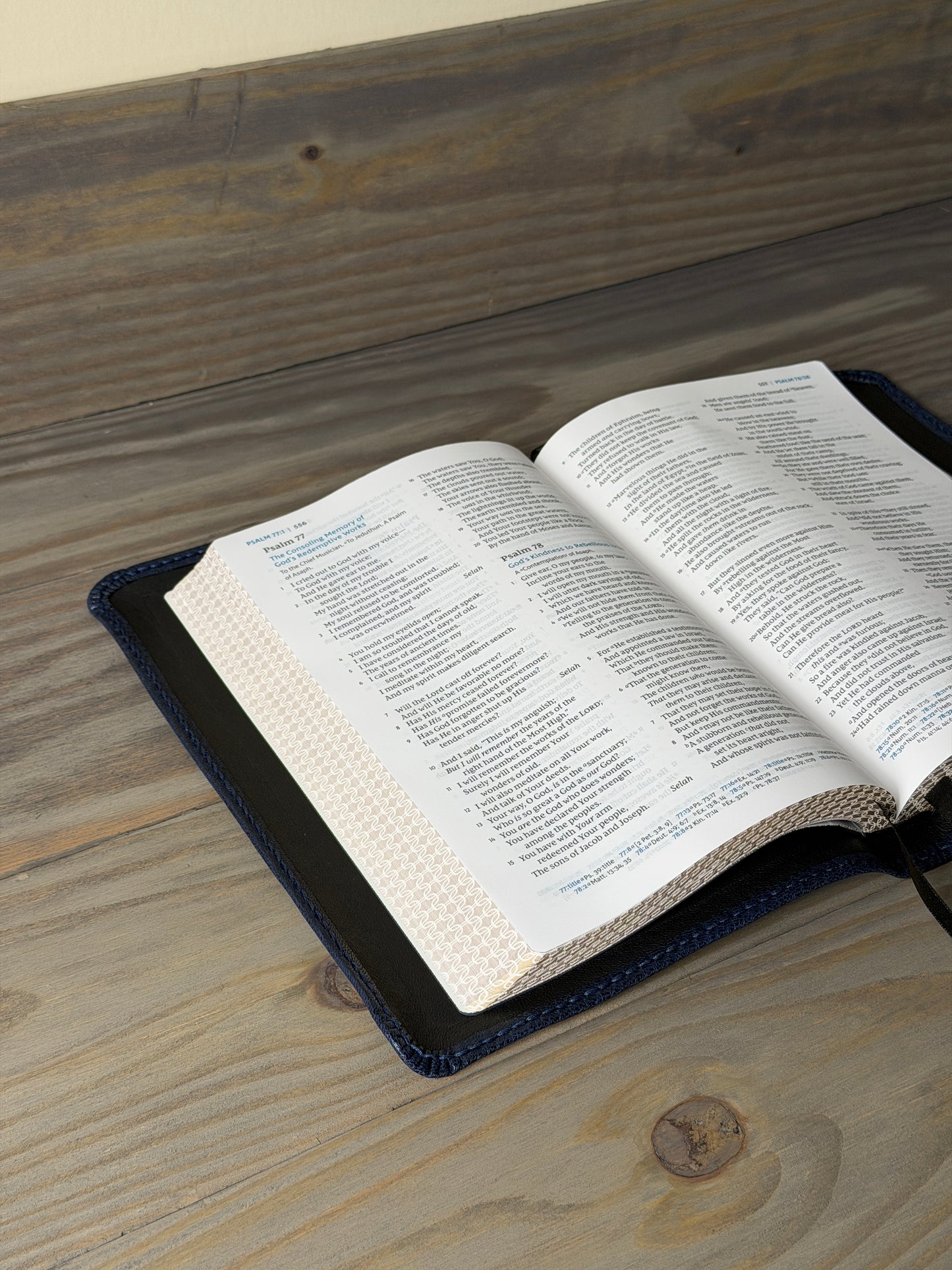 NKJV Macleran Bible — Navy Sokoto Goatskin, Hand-Bound Edition