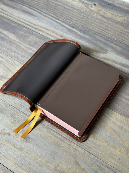 Brown AA Crack Softee edge-lined liner for Bible rebinding by Red Letter Rebind